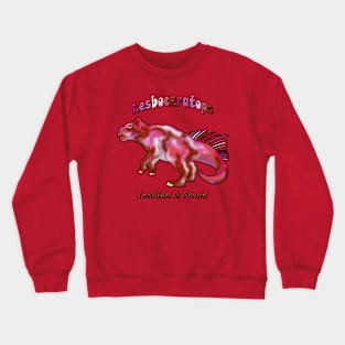 Pride Dinosaurs: Lesboceratops Lesbian Pride Crewneck Sweatshirt